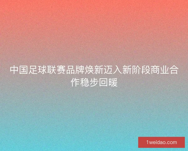 中国足球联赛品牌焕新迈入新阶段商业合作稳步回暖